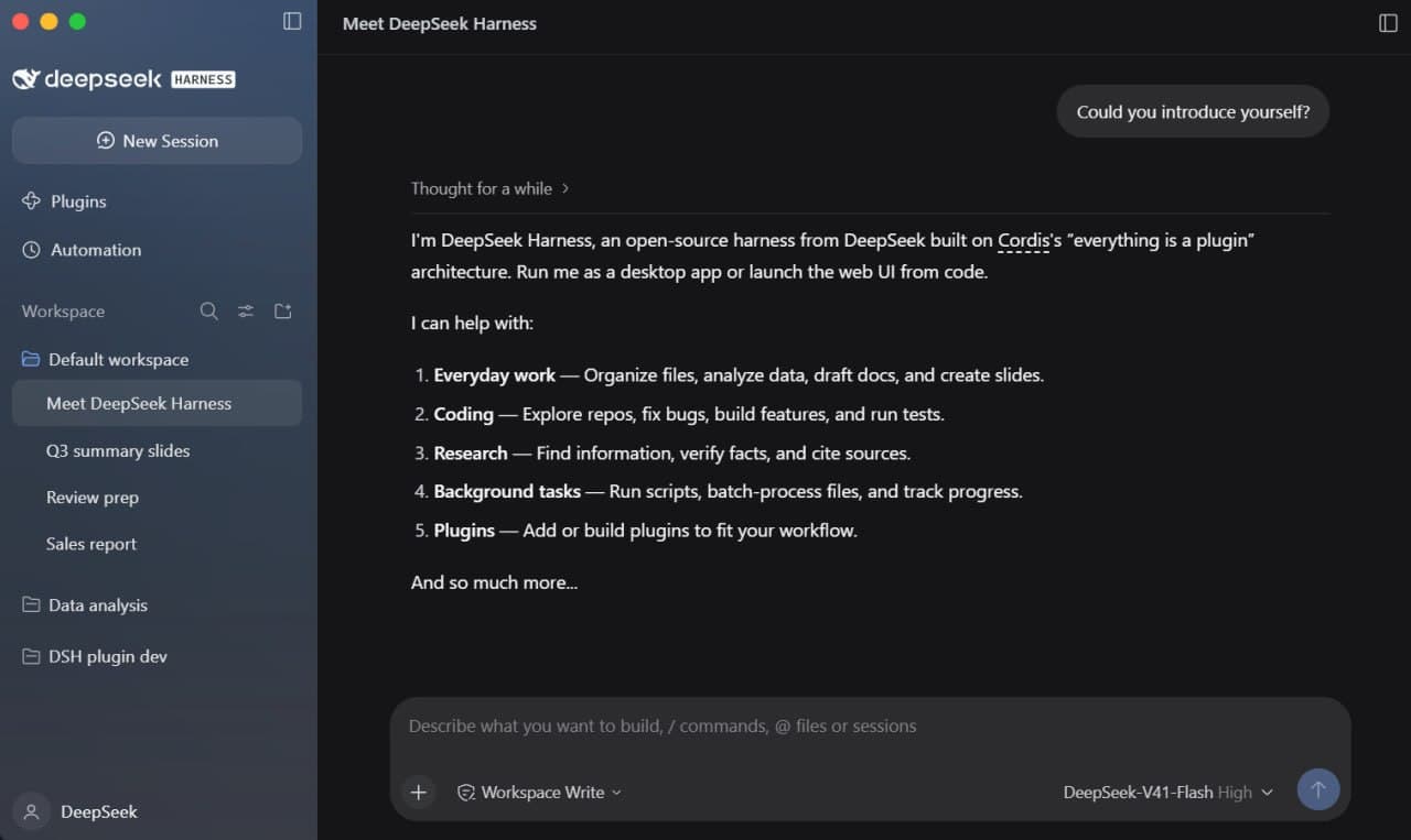 DeepSeek Harness v0.2 вышел для macOS и Windows — ИИ-агент объединяет файлы, код и автоматизацию