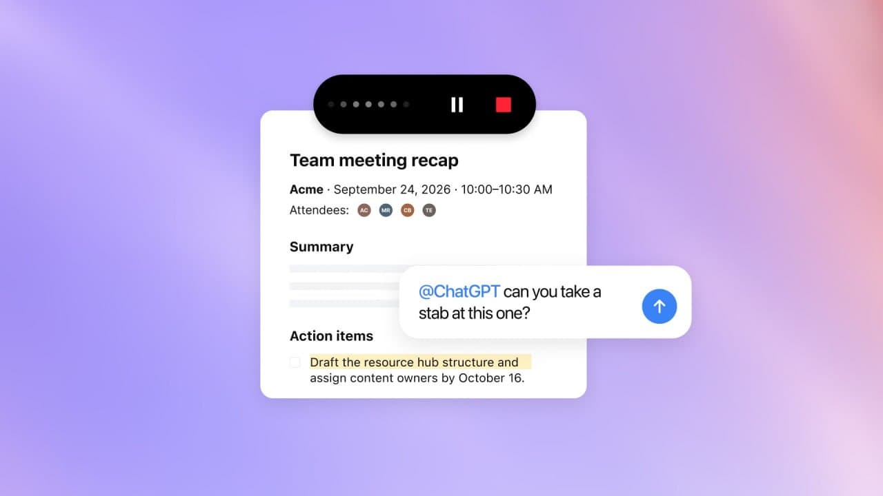 ChatGPT Meetings на Mac: заметки встреч и автоматизация следующих задач