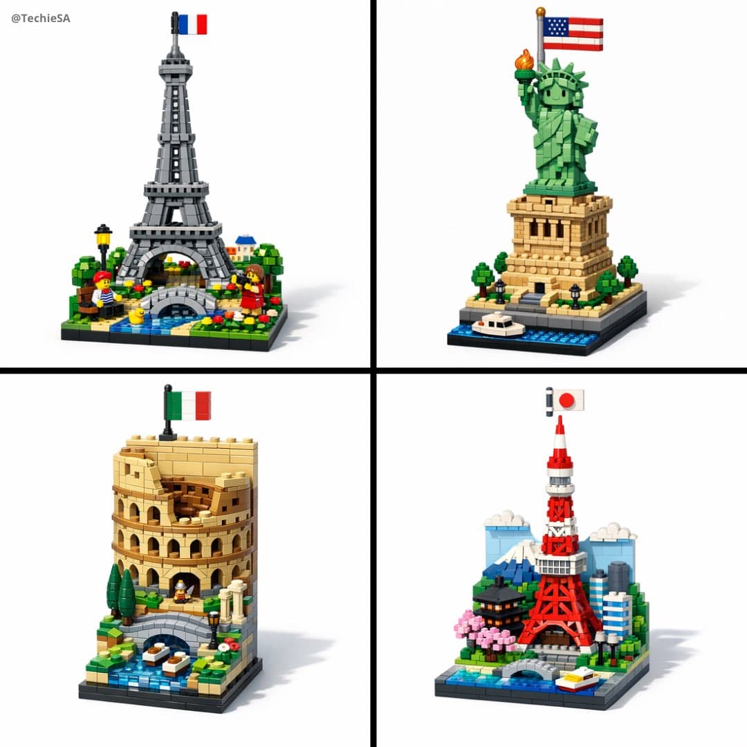 LEGO-диорама с достопримечательностью — результат промпта