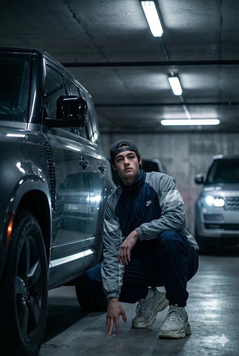 Молодой человек у Land Rover — результат промпта, вариант 2