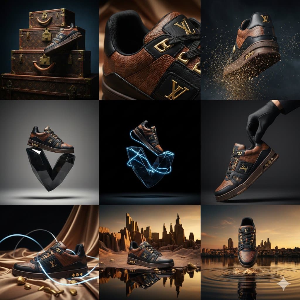 Высокая мода: кроссовки Louis Vuitton — результат промпта