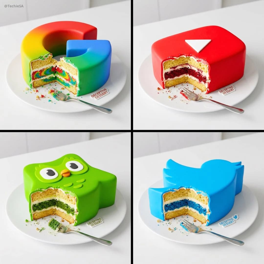 Торт в стиле логотипа с укусом — результат промпта