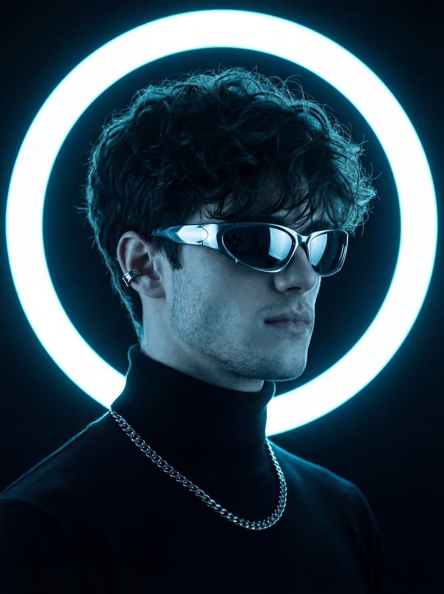 Минималистичный портрет в темной студии — результат промпта