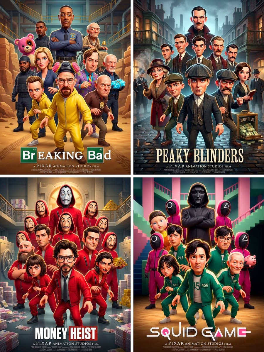 Постер анимационного фильма в стиле Pixar — результат промпта