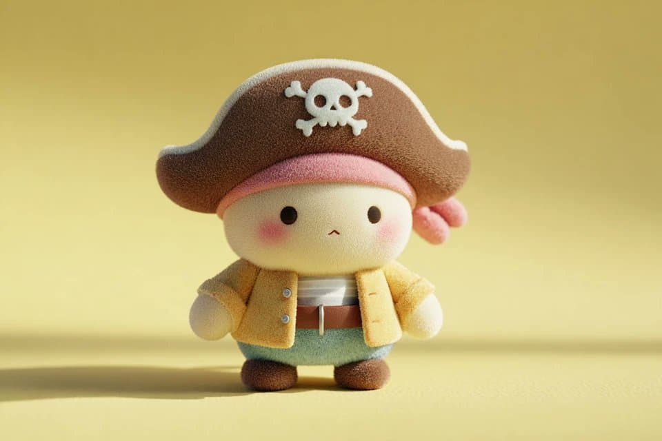 Мягкая игрушка в стиле 3D — результат промпта, вариант 1