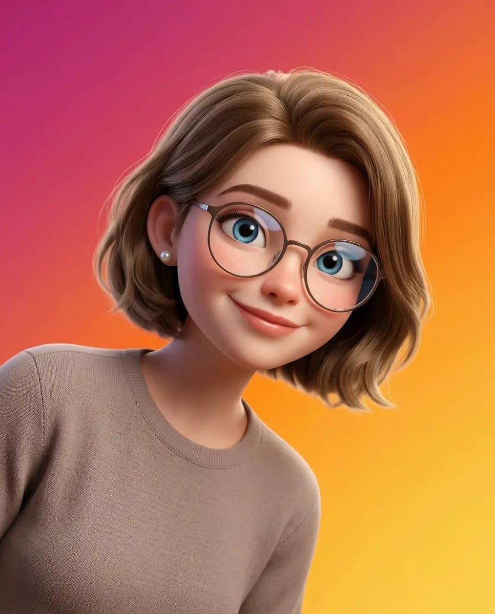 3D-портрет в стиле Pixar — результат промпта, вариант 1