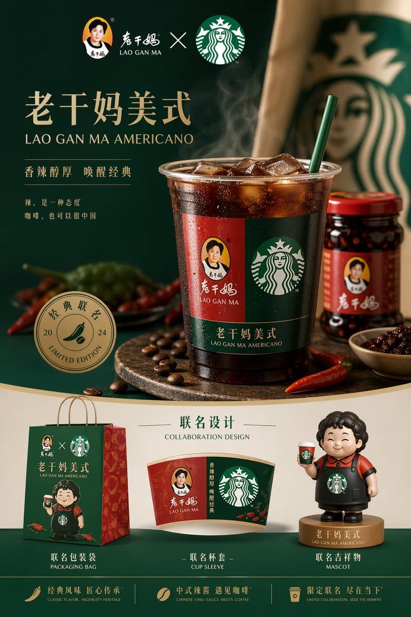 Коллаборация Лао Гань Ма и Starbucks — результат промпта