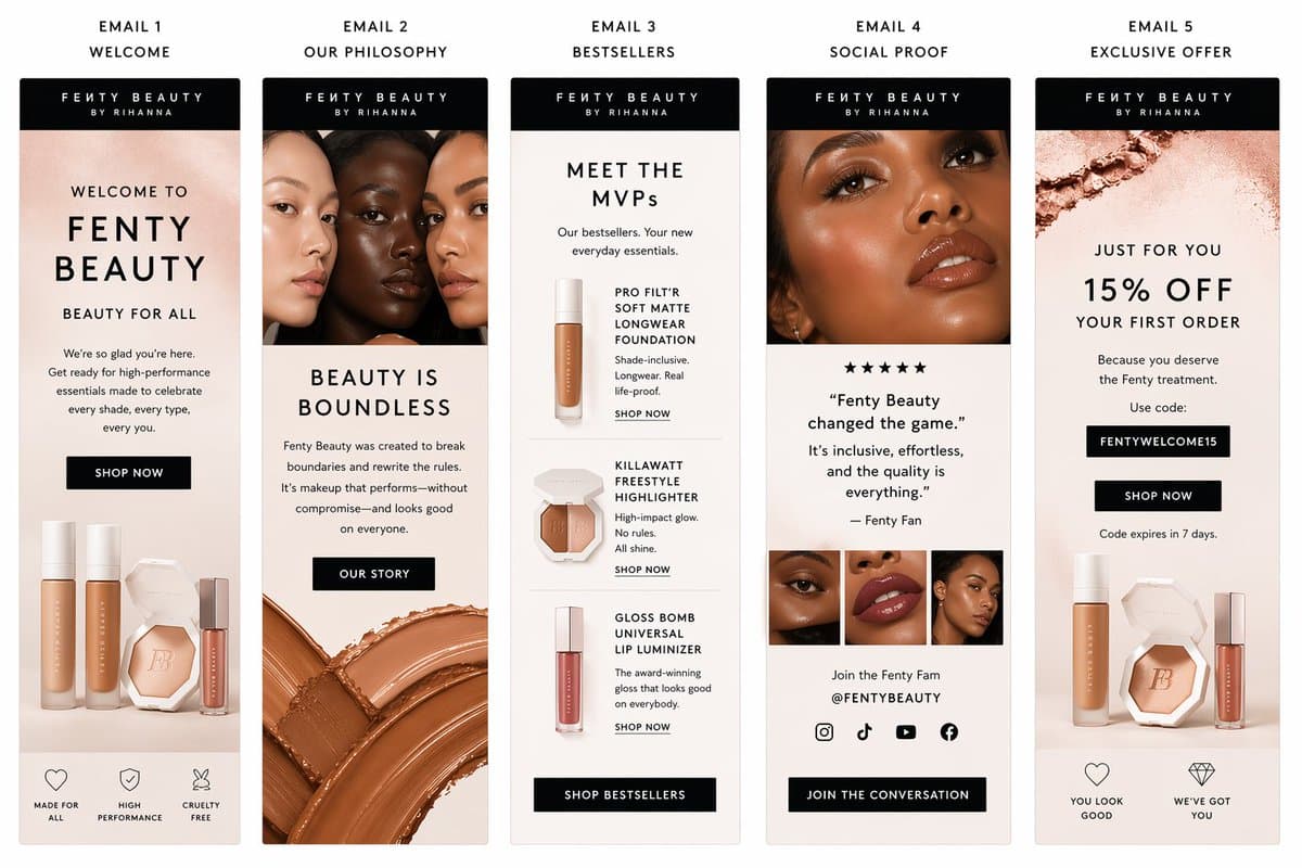Шаблон для email Fenty Beauty — результат промпта