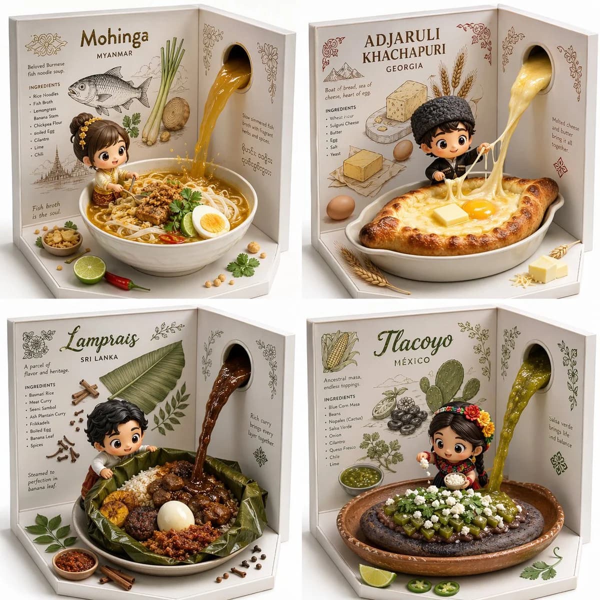 Коллаж с международными блюдами — результат промпта