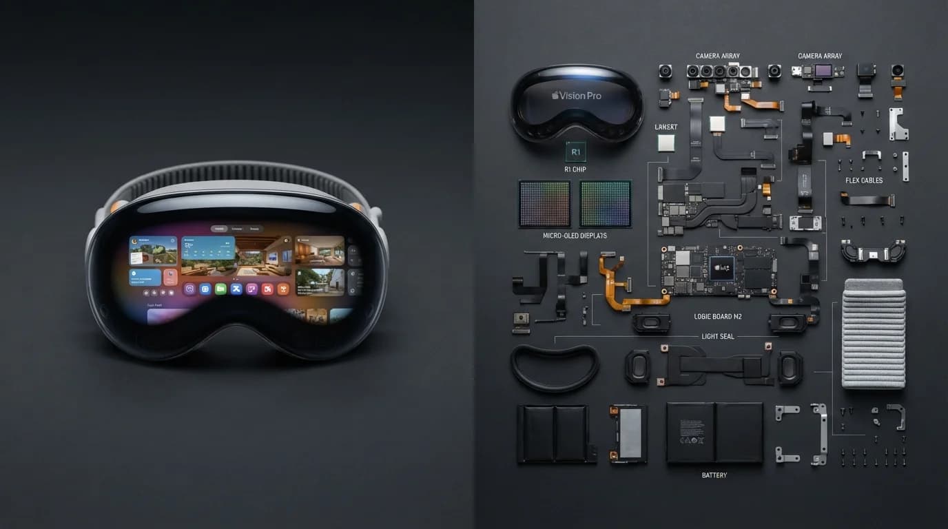 Деконструированное сравнение фотографий Apple Vision Pro — результат промпта
