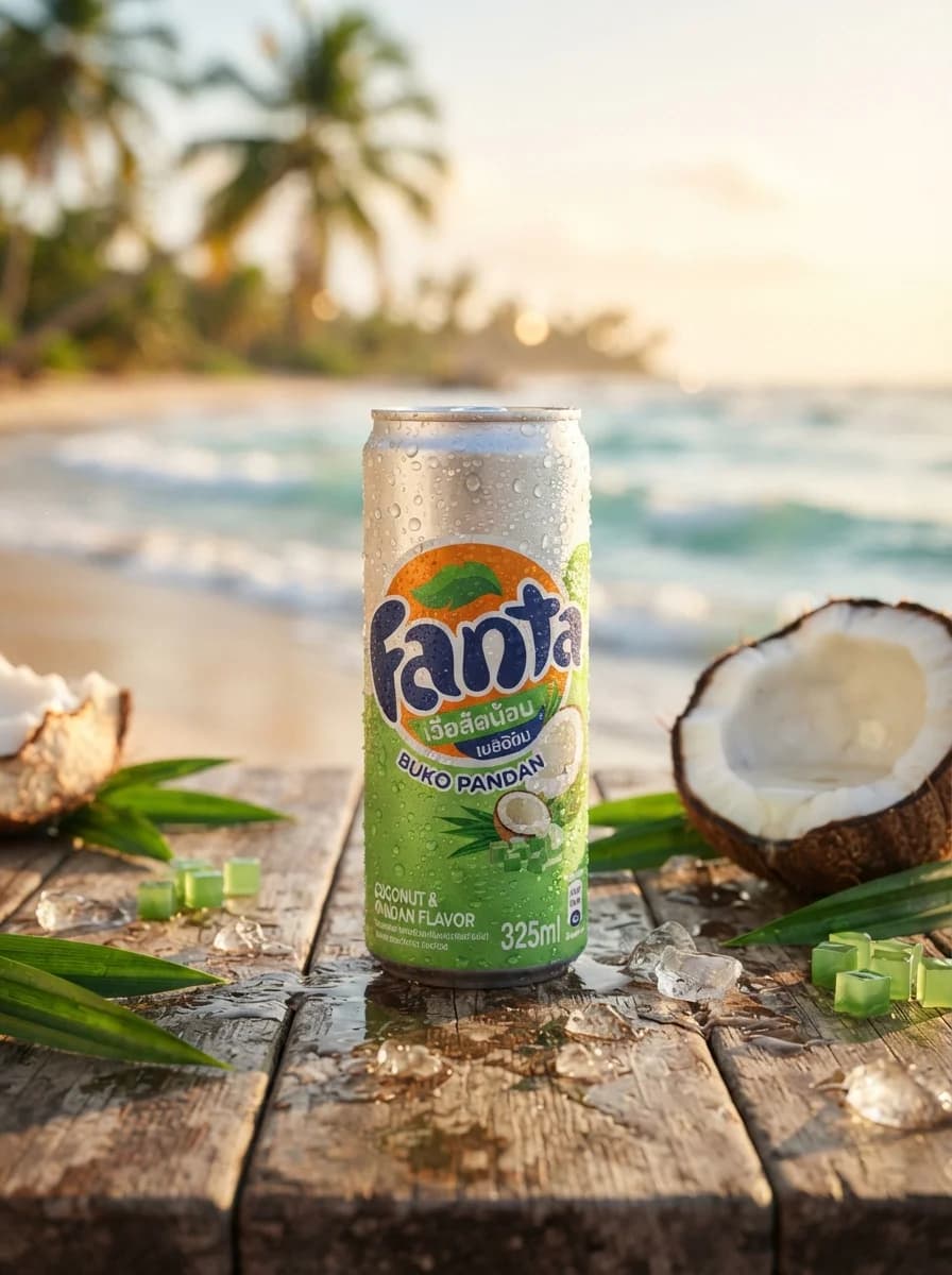 Гиперреалистичная иллюстрация продукта Fanta (задание) — результат промпта
