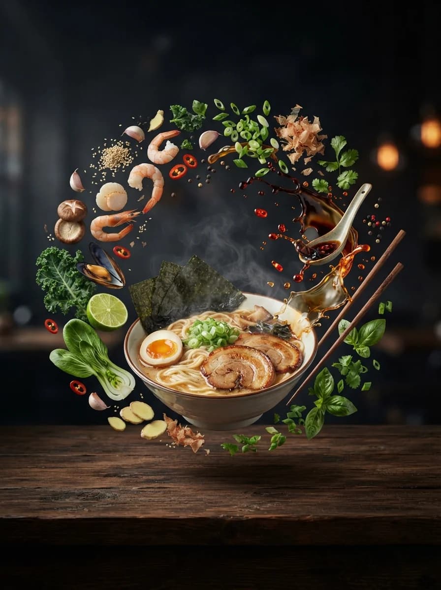 Ingredient Orbit Shot: Фотография еды — результат промпта