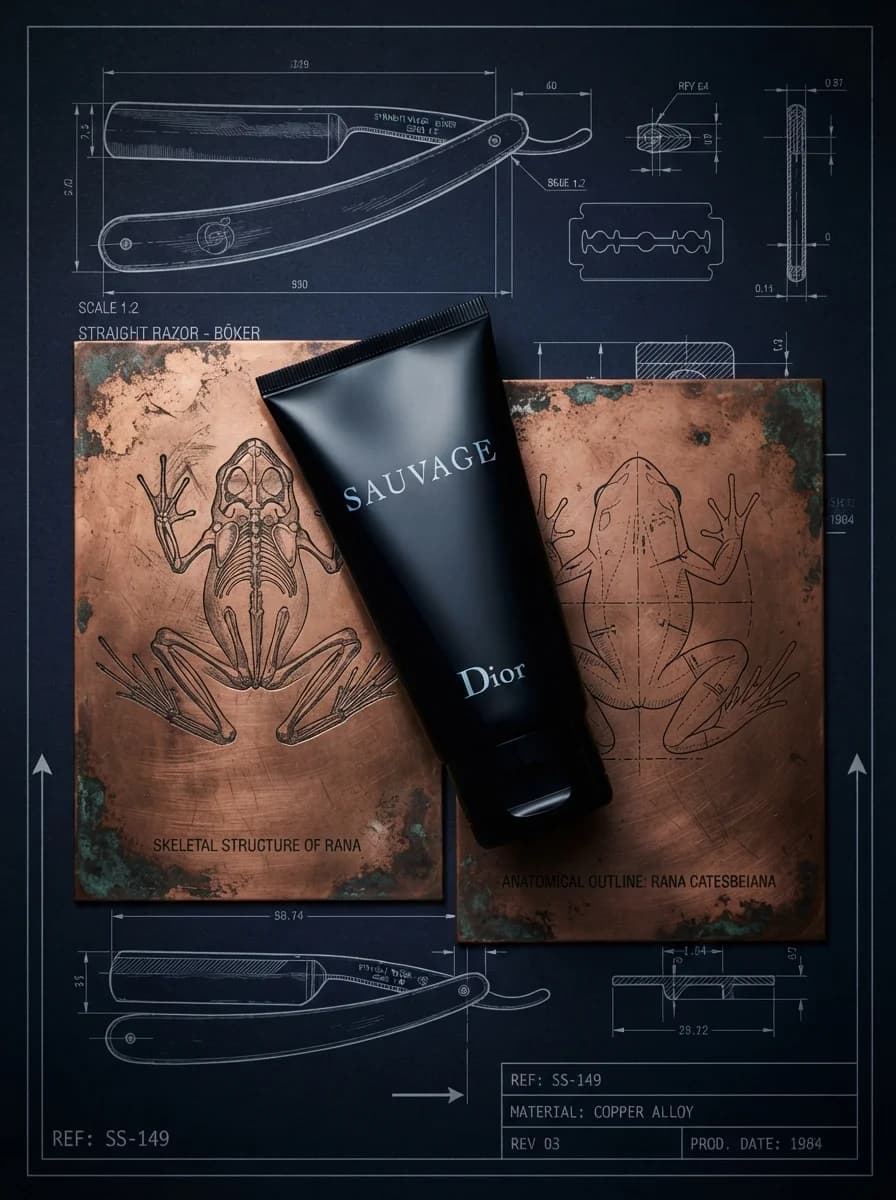 Роскошная фотосъемка геля для бритья Dior Sauvage. — результат промпта