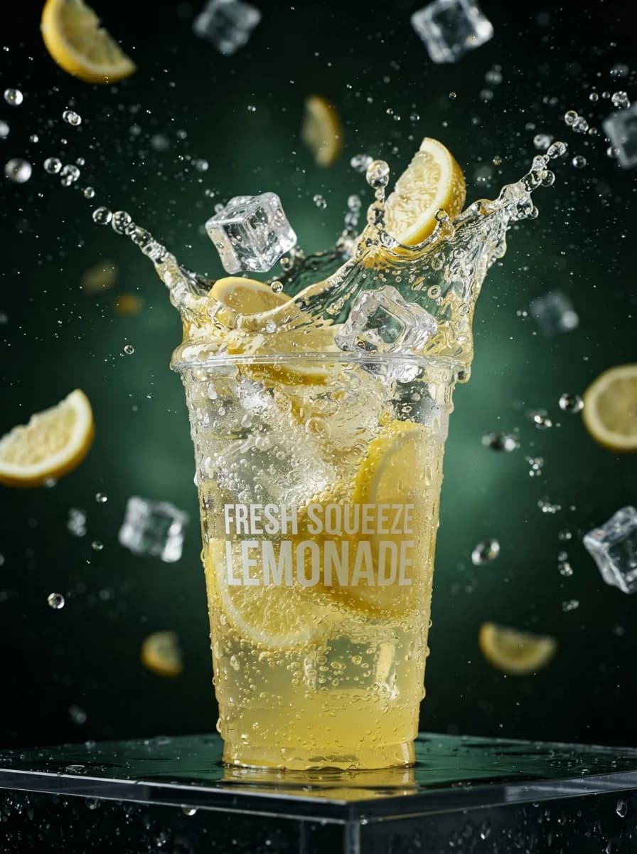 Высокоскоростная фотосъемка газированной воды Sparkling Soda Splash. — результат промпта