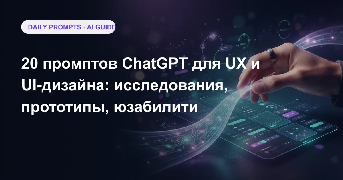 20 промптов ChatGPT для UX и UI-дизайна: исследования, прототипы, юзабилити