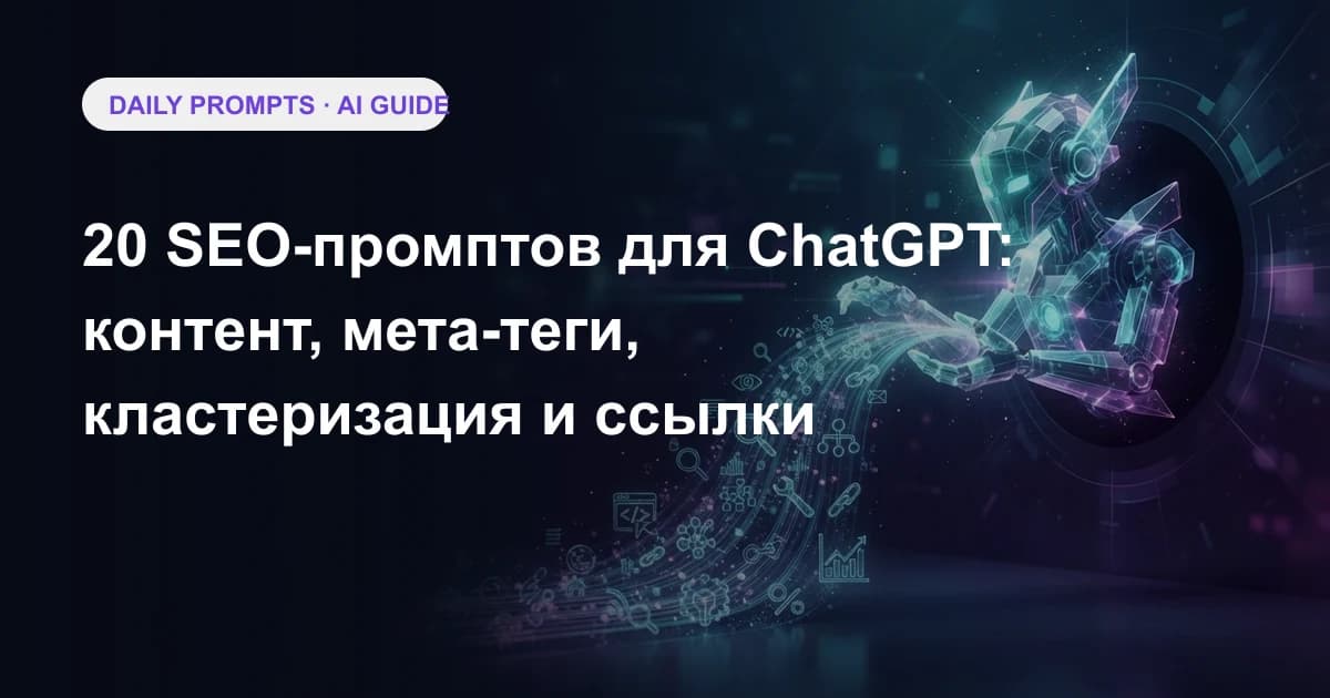 20 SEO-промптов для ChatGPT: контент, мета-теги, кластеризация и ссылки