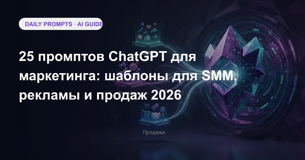 25 промптов ChatGPT для маркетинга: шаблоны для SMM, рекламы и продаж 2026