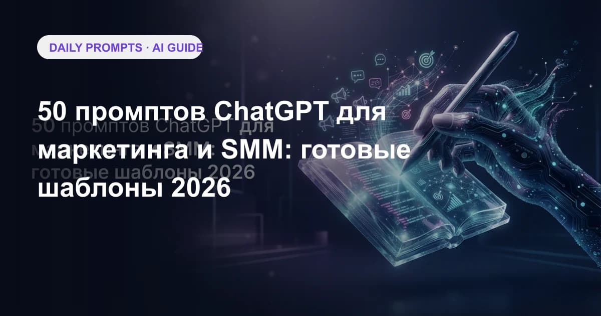 50 промптов ChatGPT для маркетинга и SMM: готовые шаблоны 2026