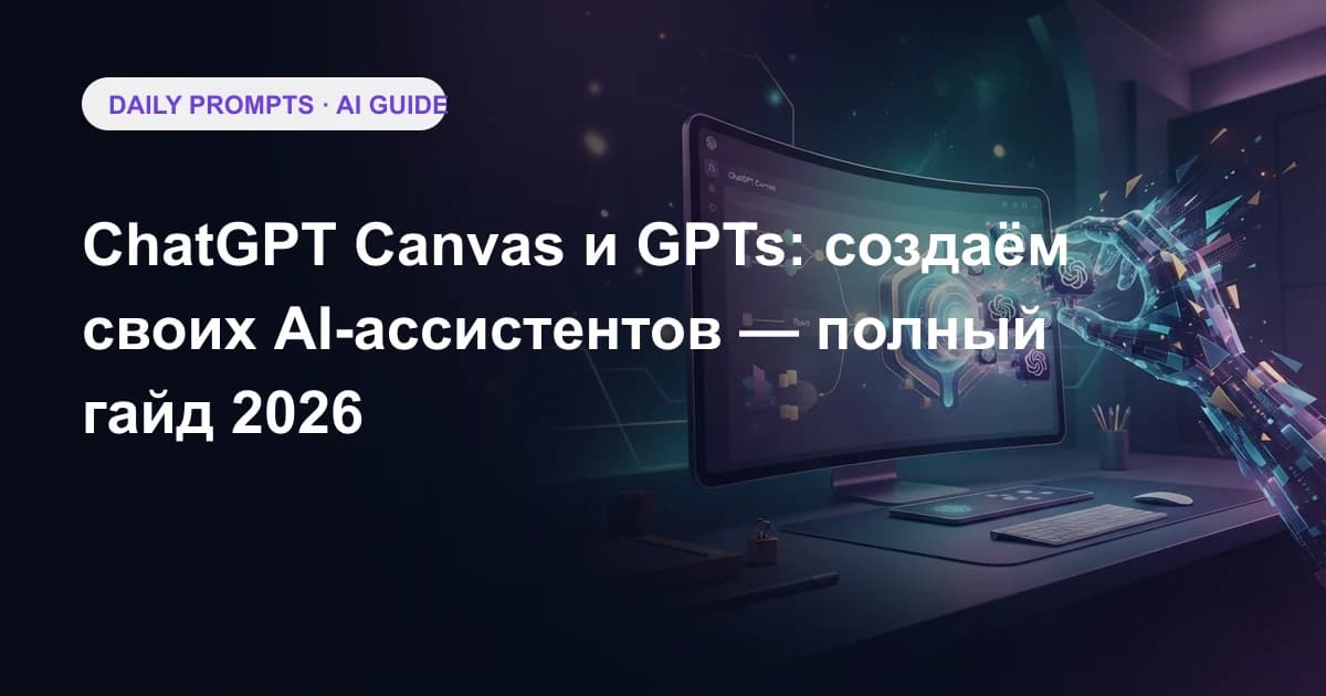 ChatGPT Canvas и GPTs: создаём своих AI-ассистентов — полный гайд 2026