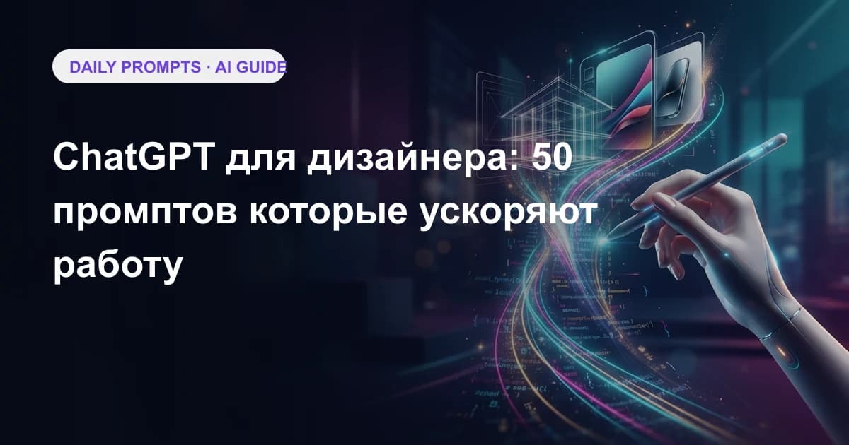 ChatGPT для дизайнера: 50 промптов которые ускоряют работу