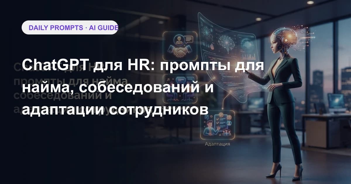 ChatGPT для HR: промпты для найма, собеседований и адаптации сотрудников