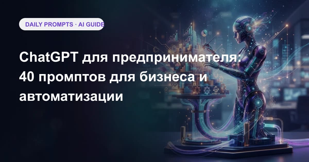 ChatGPT для предпринимателя: 40 промптов для бизнеса и автоматизации