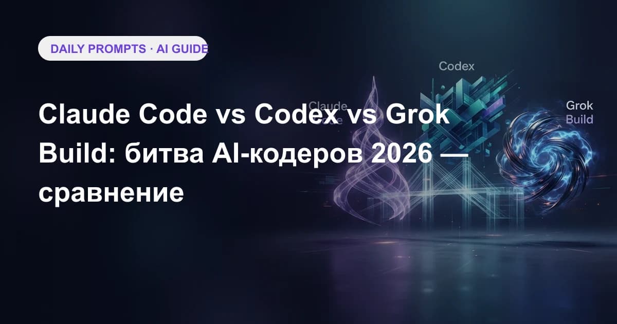 Claude Code vs Codex vs Grok Build: битва AI-кодеров 2026 — сравнение