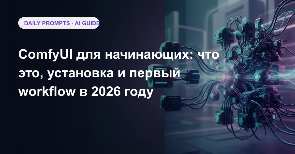 ComfyUI для начинающих: что это, установка и первый workflow в 2026 году