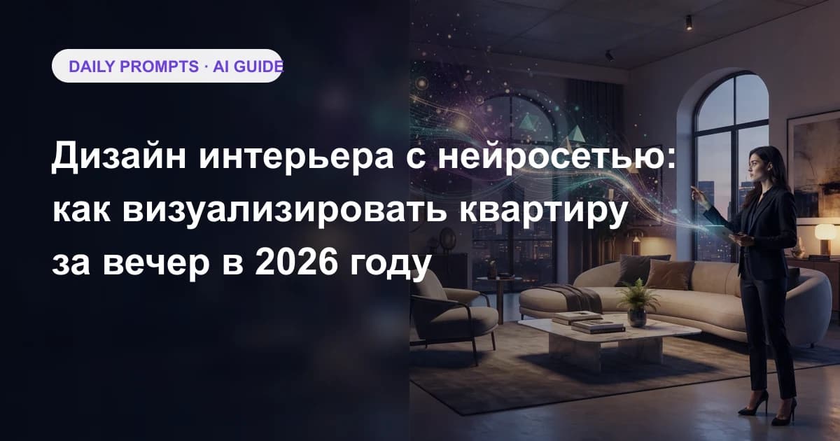 Дизайн интерьера с нейросетью: как визуализировать квартиру за вечер в 2026 году