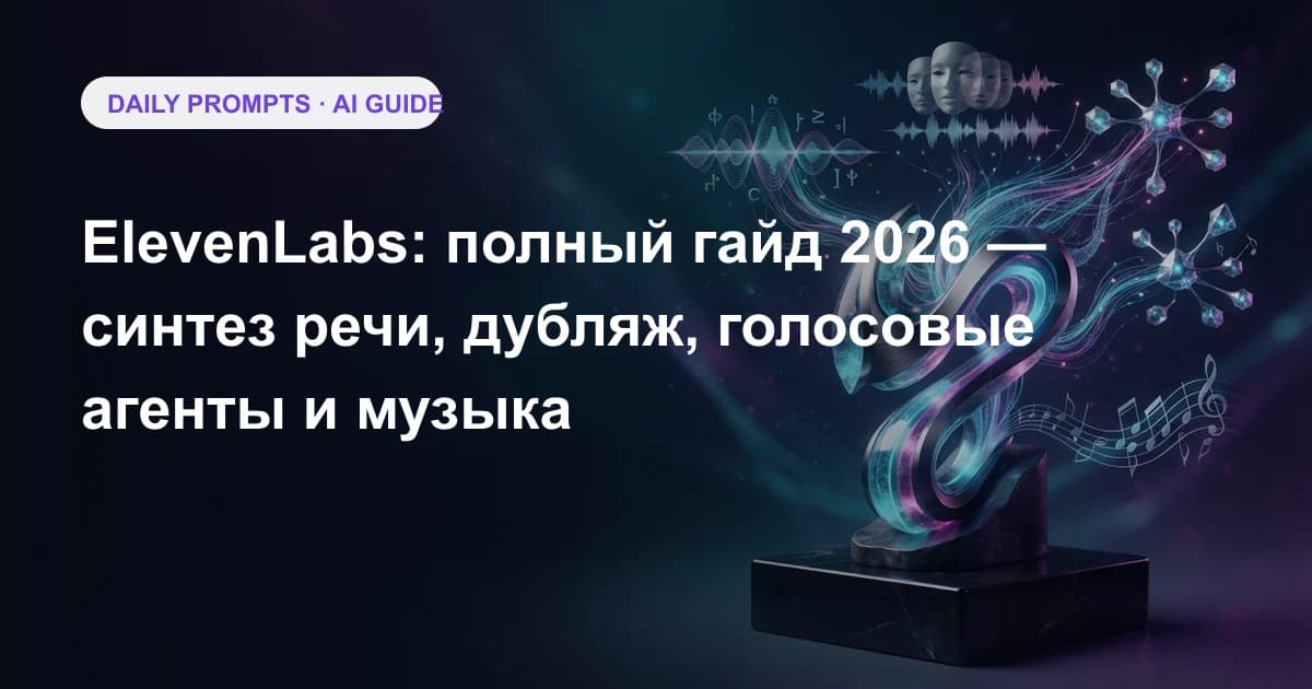 ElevenLabs: полный гайд 2026 — синтез речи, дубляж, голосовые агенты и музыка
