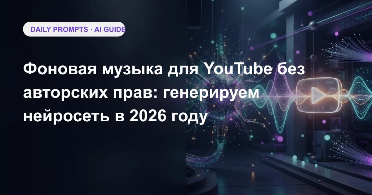 Фоновая музыка для YouTube без авторских прав: генерируем нейросеть в 2026 году