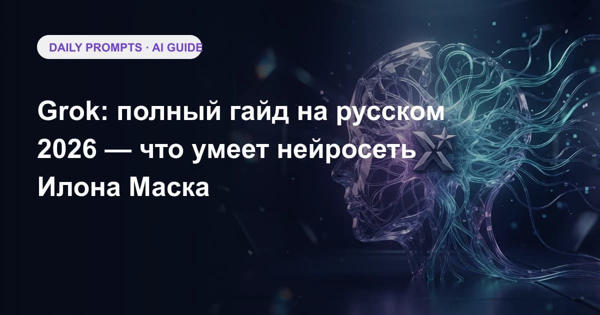 Grok: полный гайд на русском 2026 — что умеет нейросеть Илона Маска