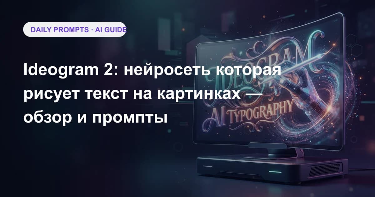 Ideogram 2: нейросеть которая рисует текст на картинках — обзор и промпты