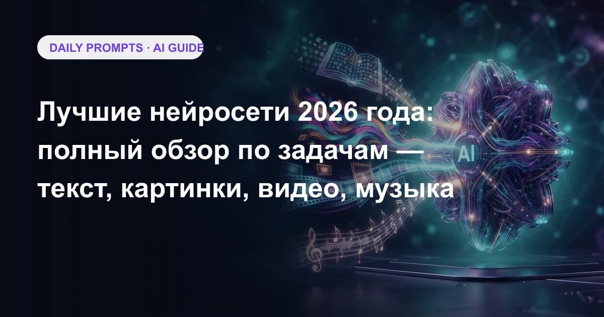 Лучшие нейросети 2026 года: полный обзор по задачам — текст, картинки, видео, музыка