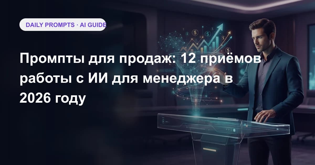 Промпты для продаж: 12 приёмов работы с ИИ для менеджера в 2026 году