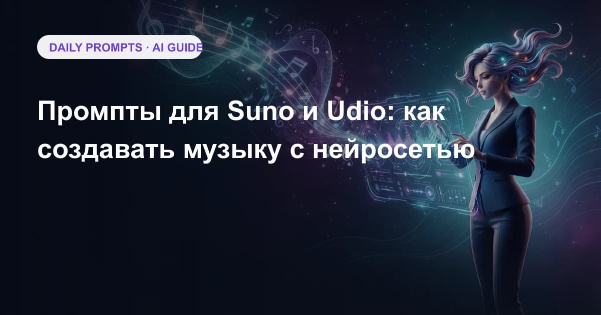 Промпты для Suno и Udio: как создавать музыку с нейросетью