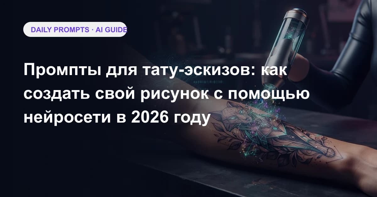 Промпты для тату-эскизов: как создать свой рисунок с помощью нейросети в 2026 году