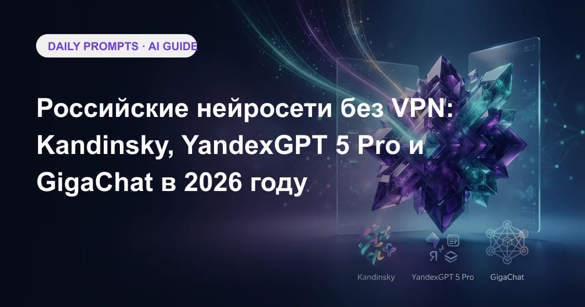 Российские нейросети без VPN: Kandinsky, YandexGPT 5 Pro и GigaChat в 2026 году
