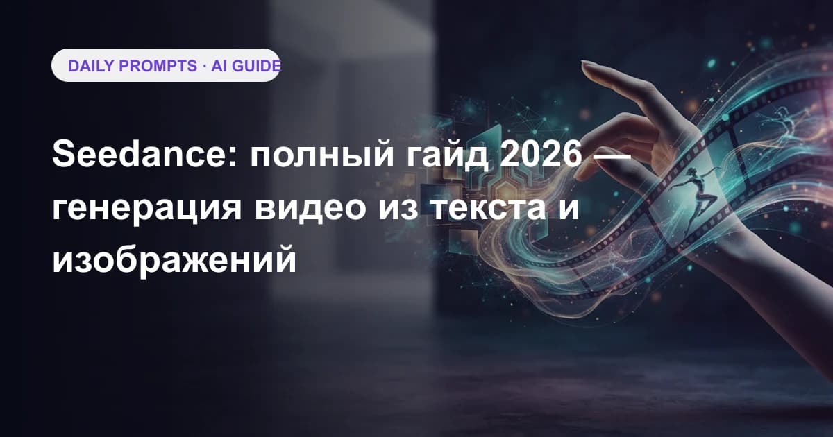 Seedance: полный гайд 2026 — генерация видео из текста и изображений