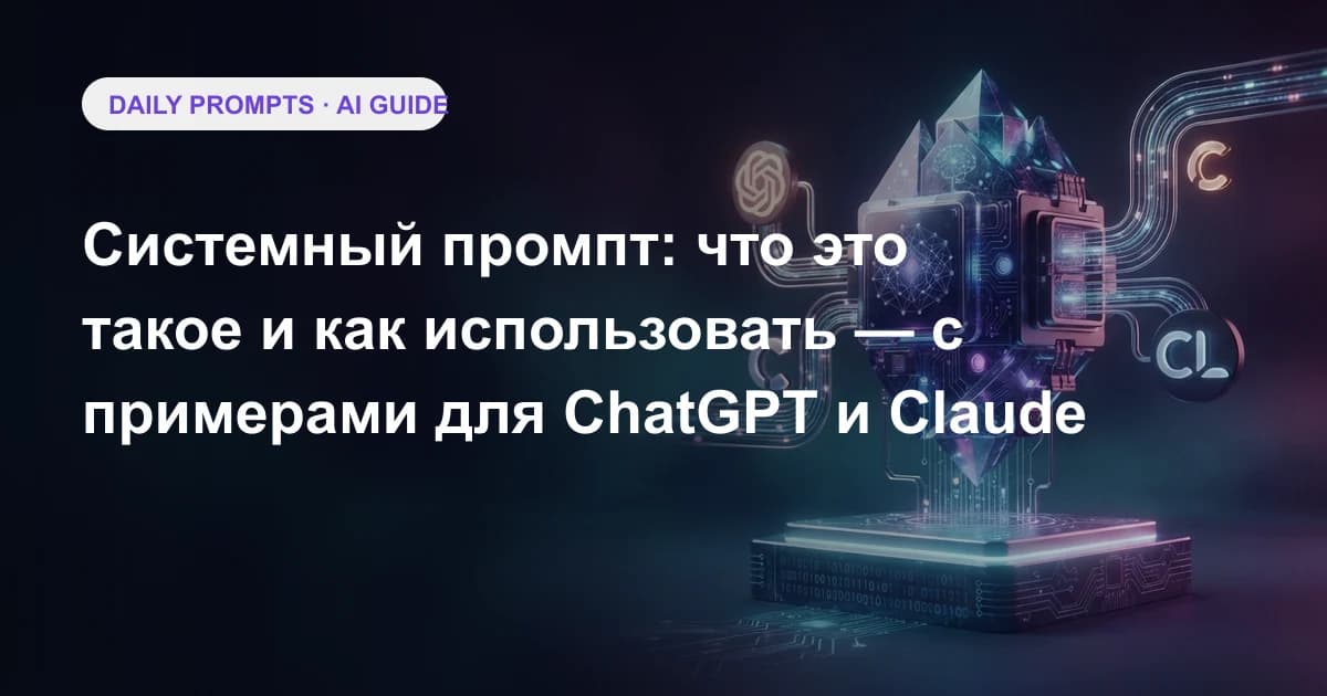 Системный промпт: что это такое и как использовать — с примерами для ChatGPT и Claude