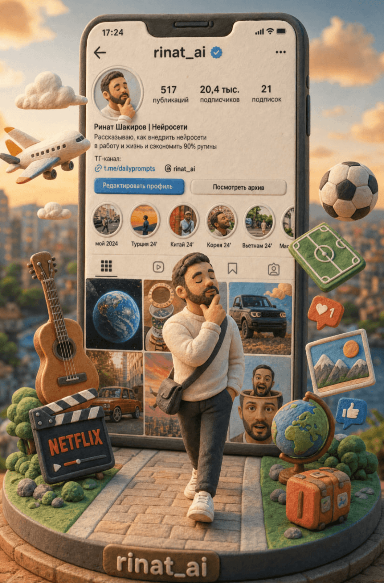 Глиняные персонажи для социальных сетей — промпт GPT Image 2 — результат промпта