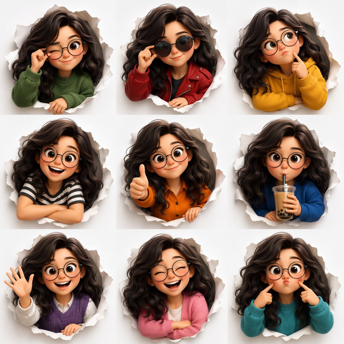 3D-анимация с выражениями персонажа в стиле Pixar — промпт GPT-Image